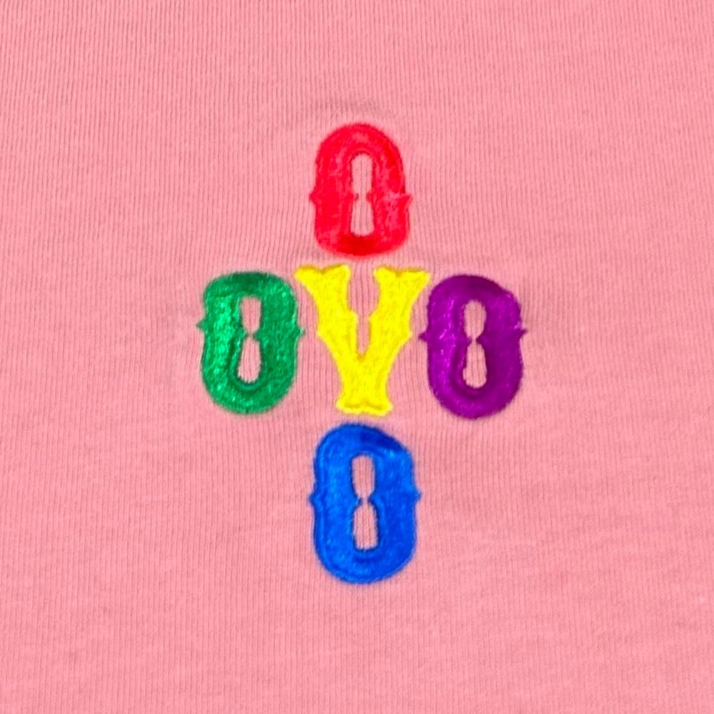 Ovo October’s Very Own Embroidered Center Logo T Shirt Pink - Picture 3 of 7
